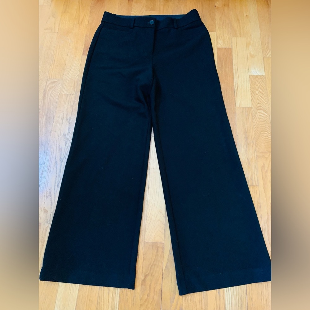 NEW Loft Women's High Waist Wide Leg Trouser Pants Career Wear Black Size 8 P